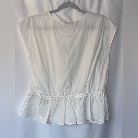 Rails NWT Savi Cotton Blend Peplum Blouse White Size L - Picture 8 of 16